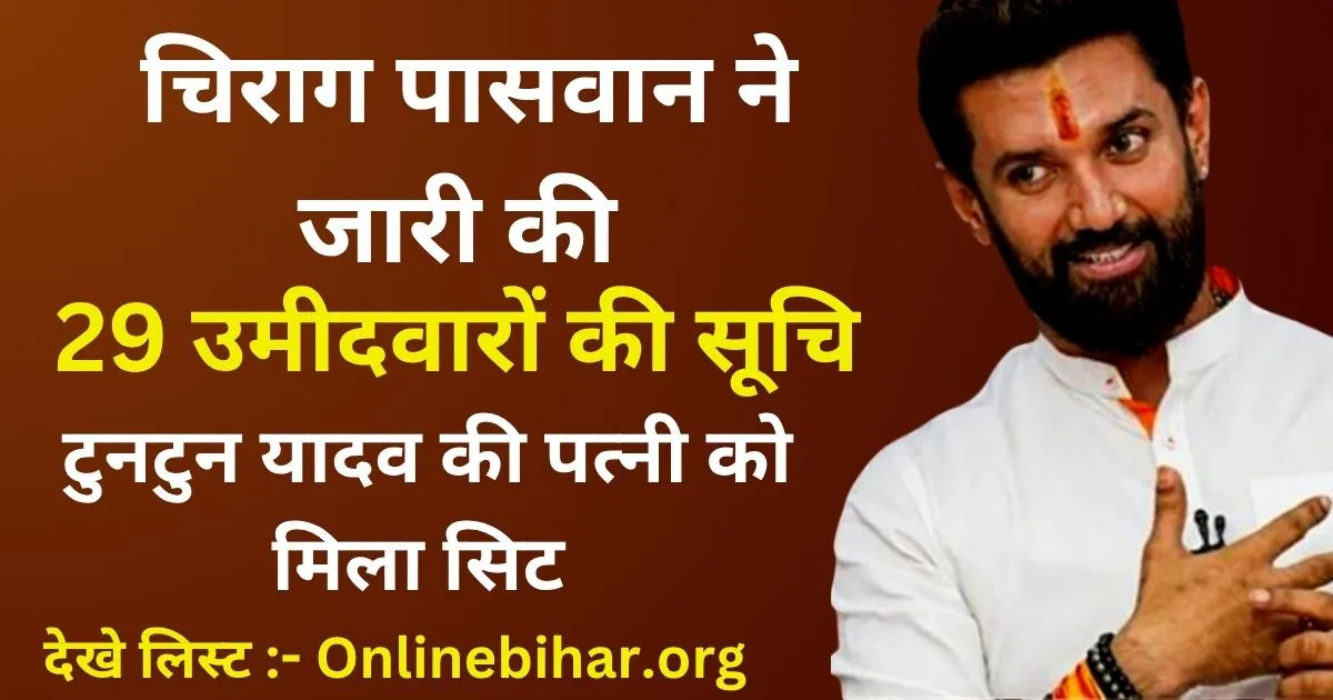 LJP Candidate List 2025 Bihar
